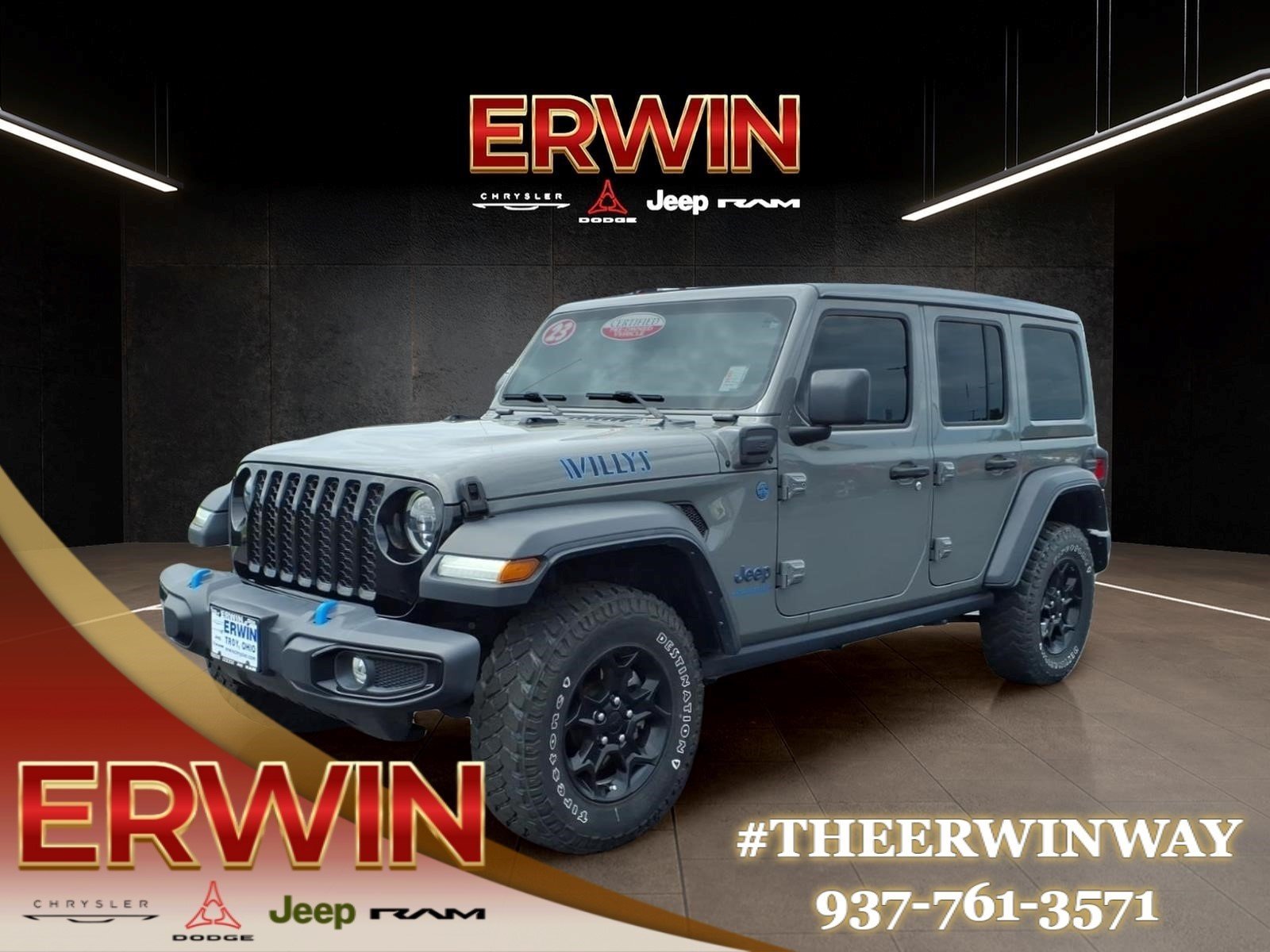 Certified Used 2023 Gray Jeep Willys 4xe image 3