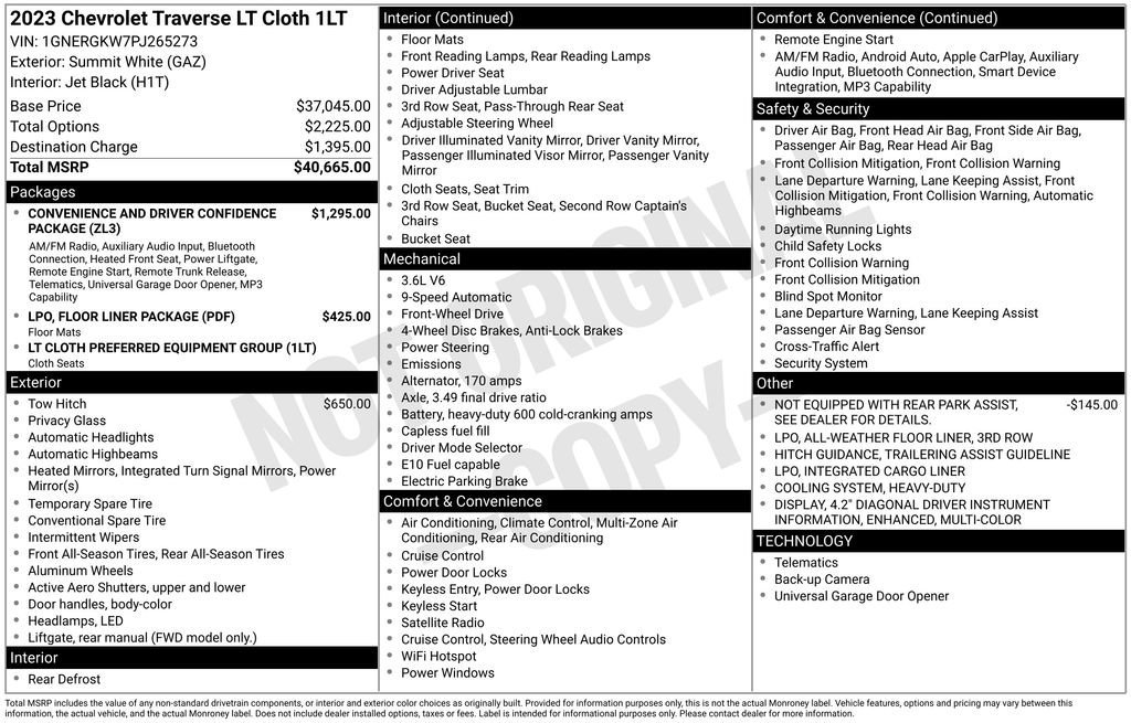 Used 2023 Summit White Chevrolet LT Cloth image 16