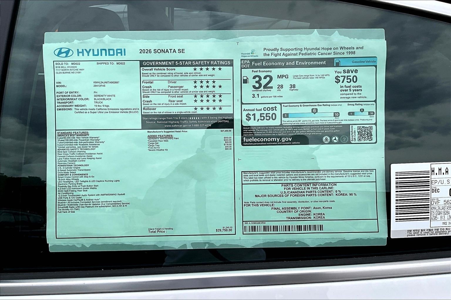 New 2026 White Hyundai SE image 17