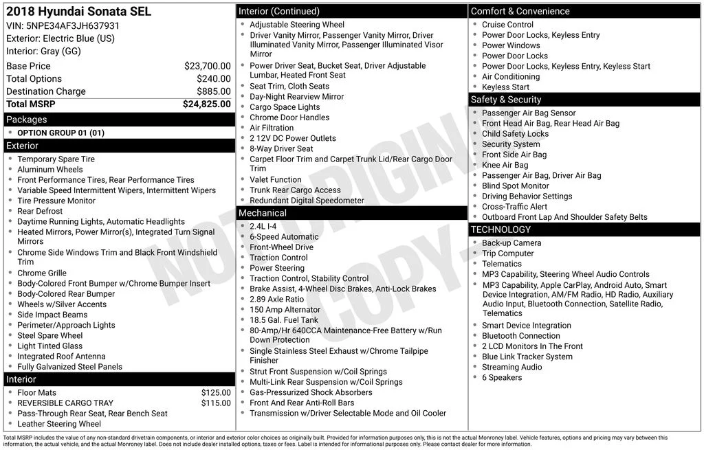 Certified Used 2018 Electric Blue Hyundai SEL image 2