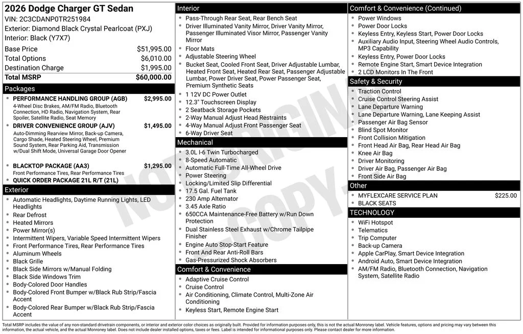 New 2026 Diamond Black Crystal Pearlcoat Dodge R/T image 5