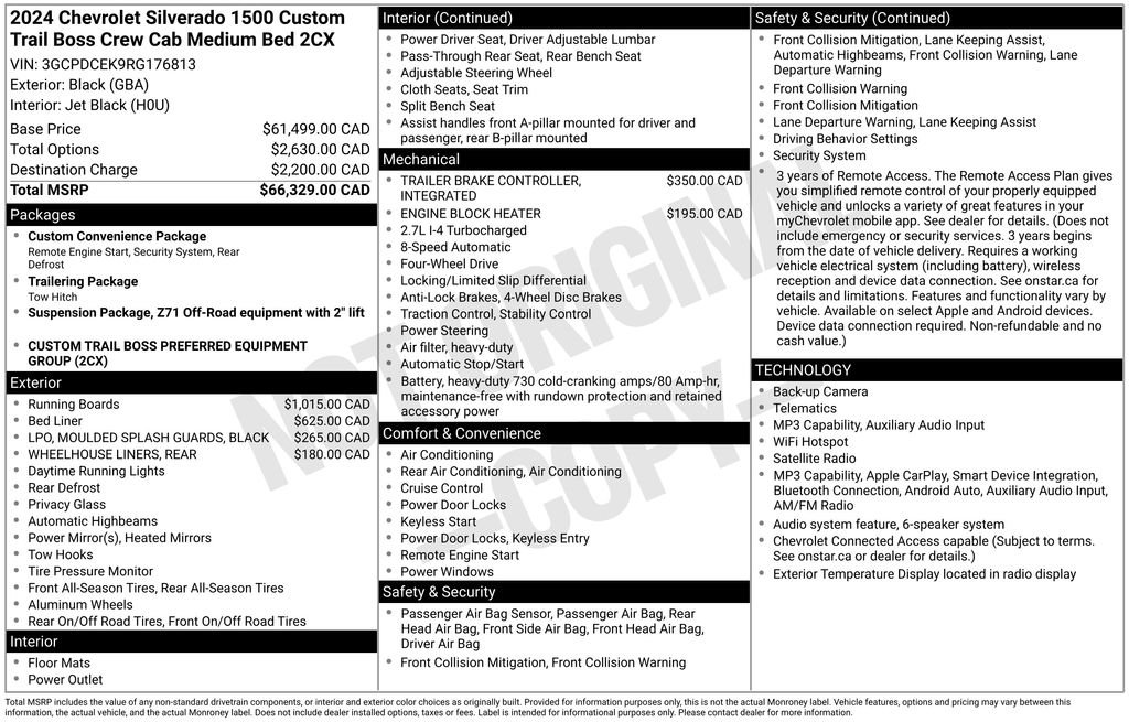 Used 2024 Black Chevrolet Custom Trail Boss image 6