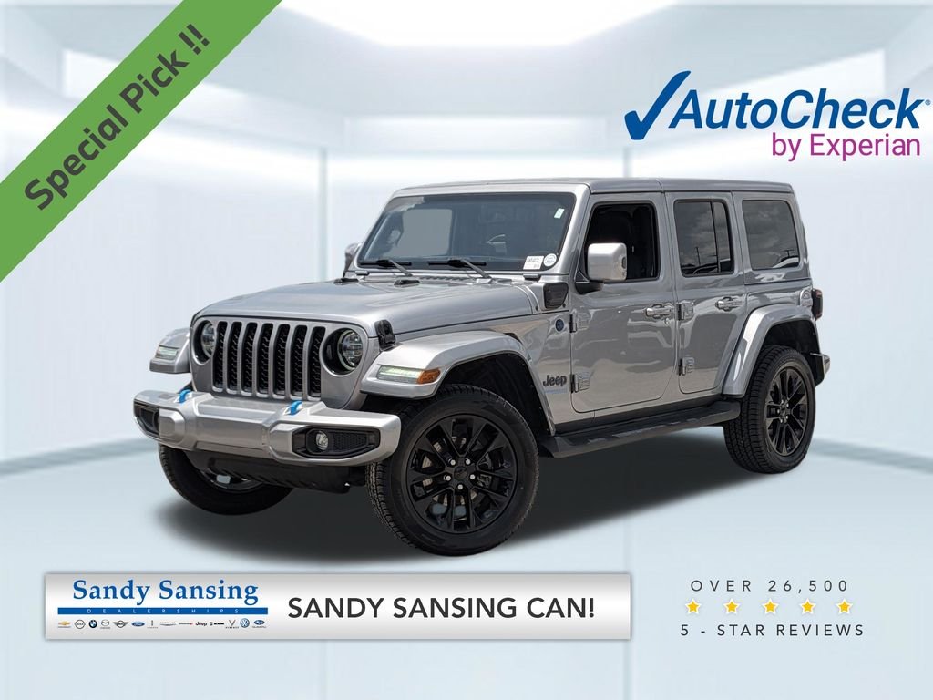 Used 2021 Silver Jeep Unlimited Sahara 4xe image 1
