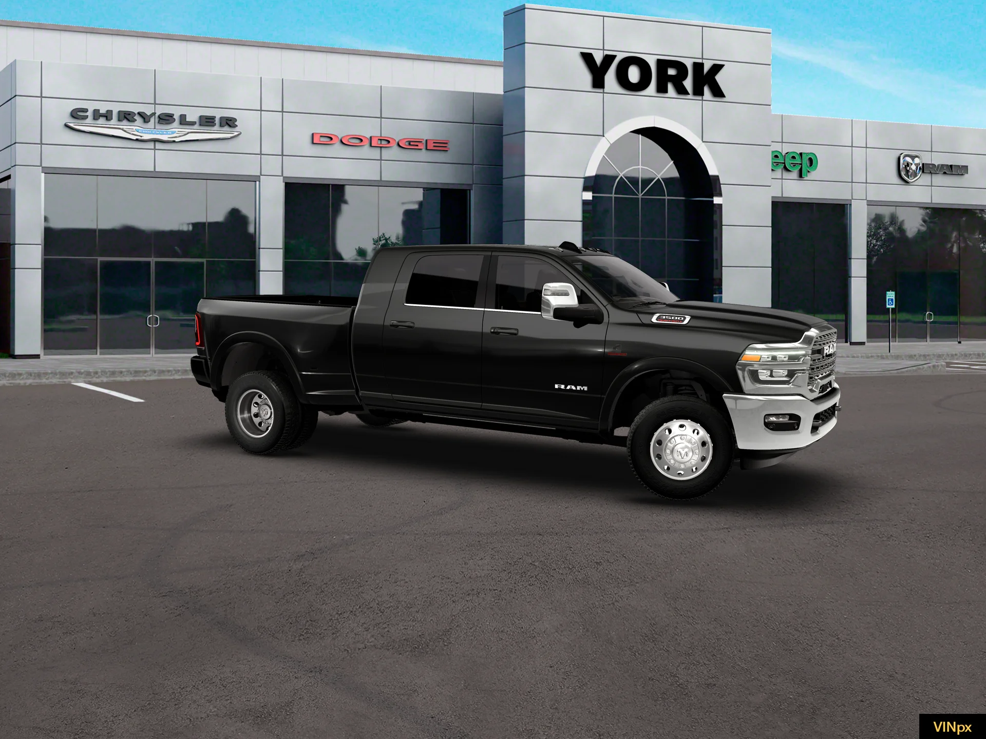 New 2026 Diamond Black Crystal Pearl-Coat Exterior Paint RAM Longhorn image 4