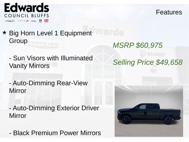 New 2026 Diamond Black Crystal Pearlcoat RAM Big Horn/Lone Star image 15
