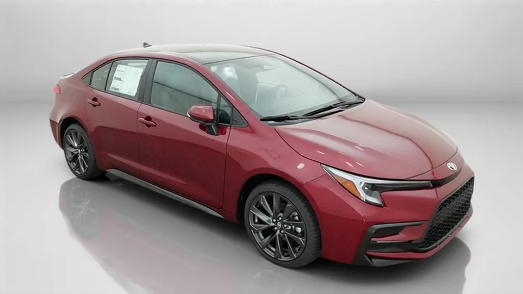 New 2027 Ruby Flare Pearl with Inked roof Toyota SE image 5