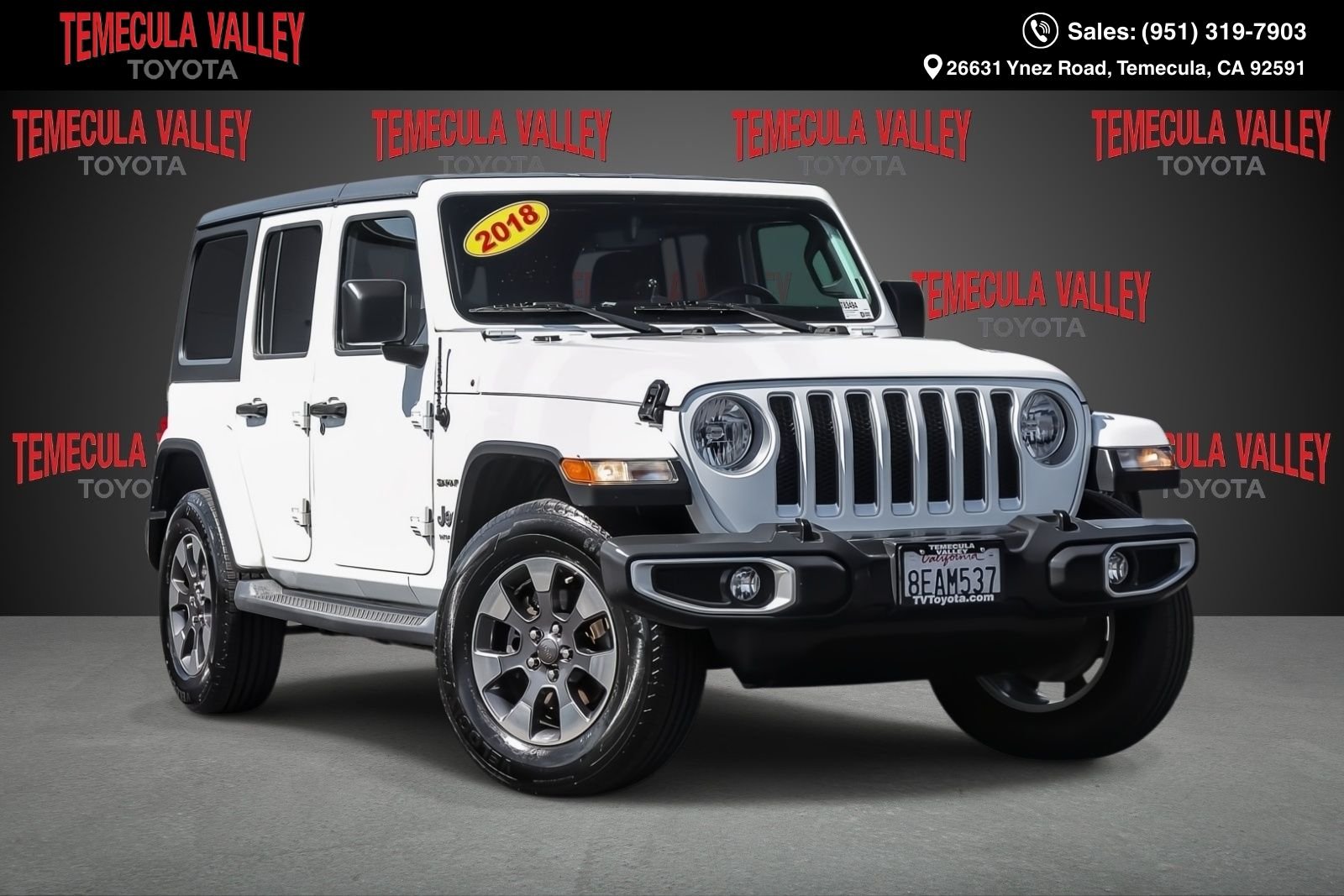 Used 2018 Bright White Clearcoat Jeep Unlimited Sahara image 1
