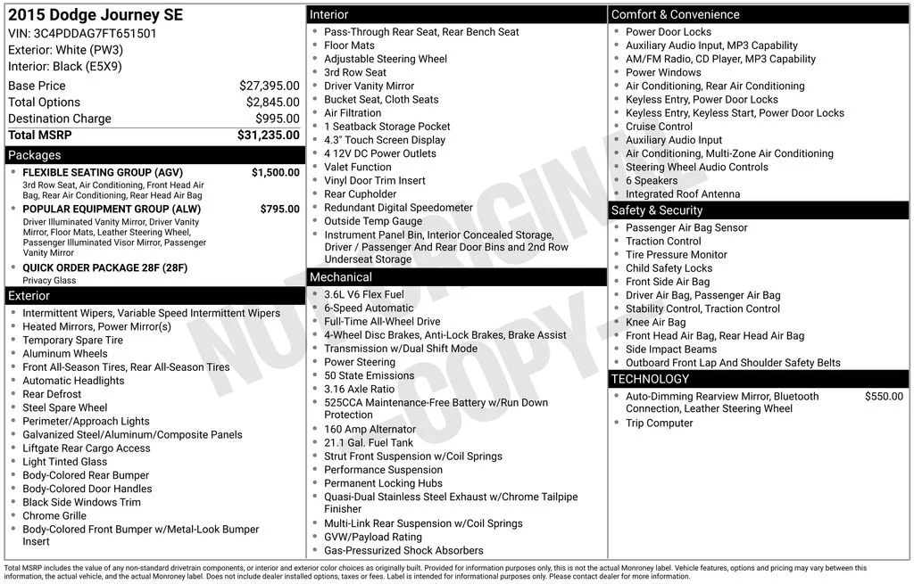 Used 2015 White Dodge SE image 2