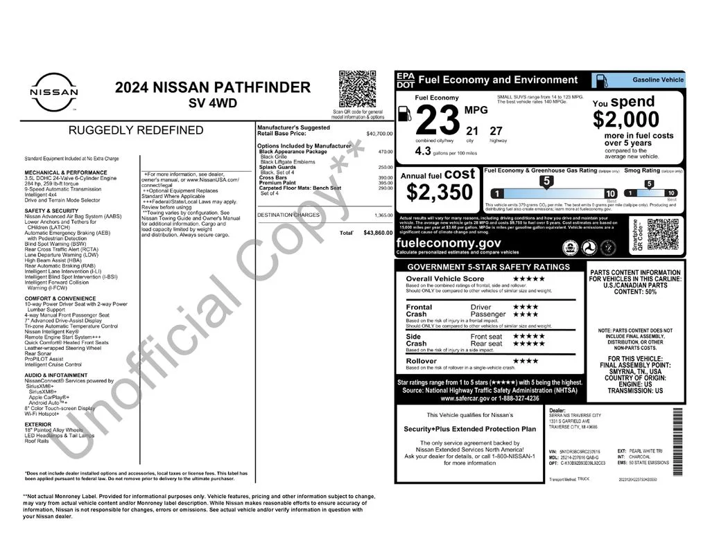 Used 2024 Pearl White Tricoat Nissan SV image 33