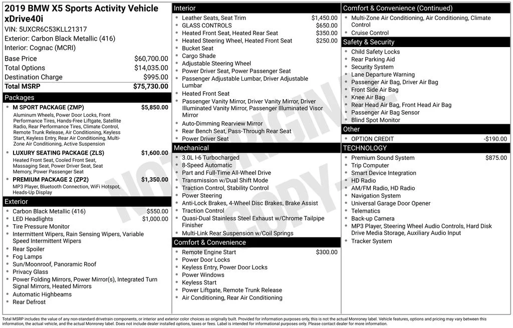 Certified Used 2019 Carbon Black Metallic BMW xDrive40i image 9