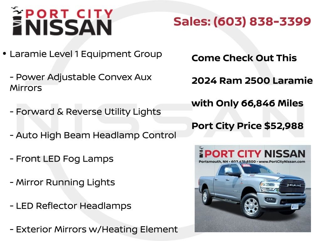 Used 2024 Billet Silver Metallic Ram Laramie level 1 w/safety group & cummins 6.7l diesel image 27