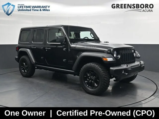 Used 2022 Black Clearcoat Jeep Unlimited Willys image 3