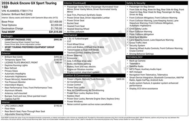 Used 2026 Red Buick Sport Touring image 31