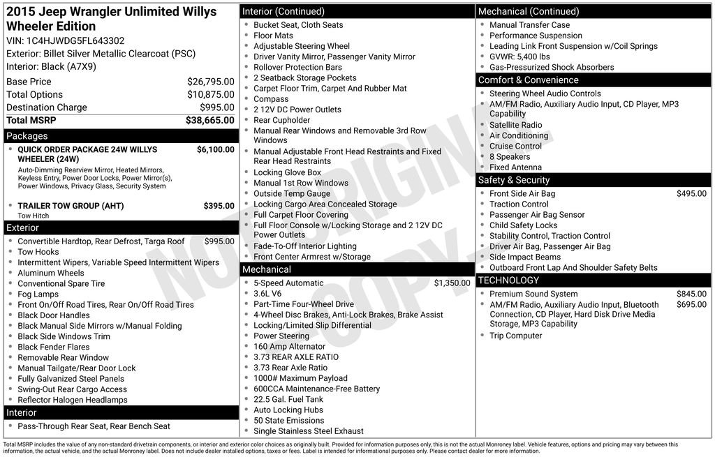Used 2015 Silver Jeep Unlimited Sport image 9