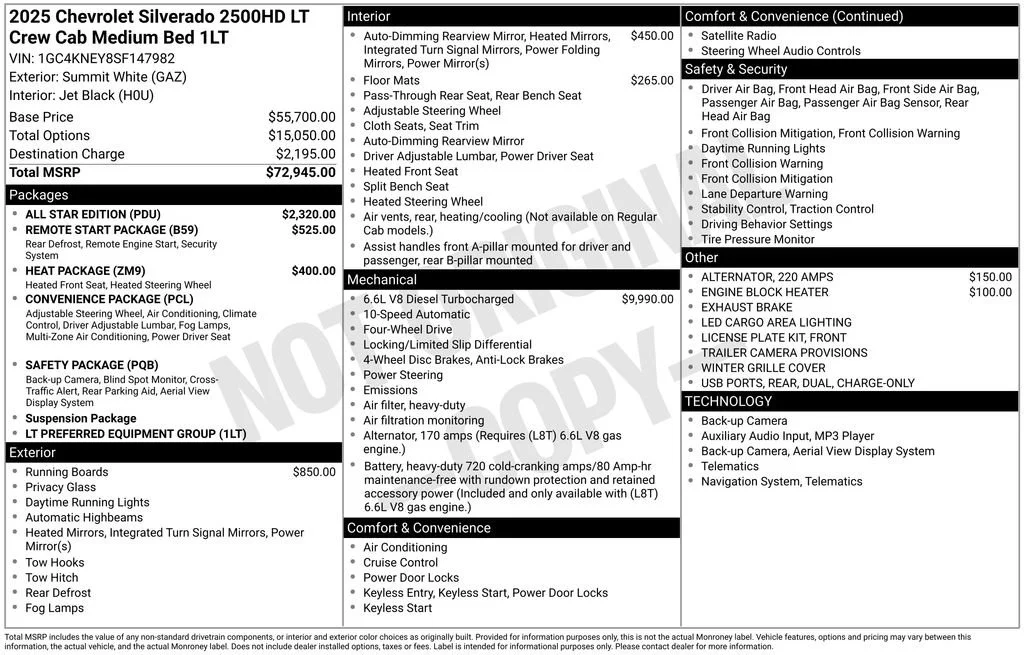 New 2025 Summit White Chevrolet LT image 23