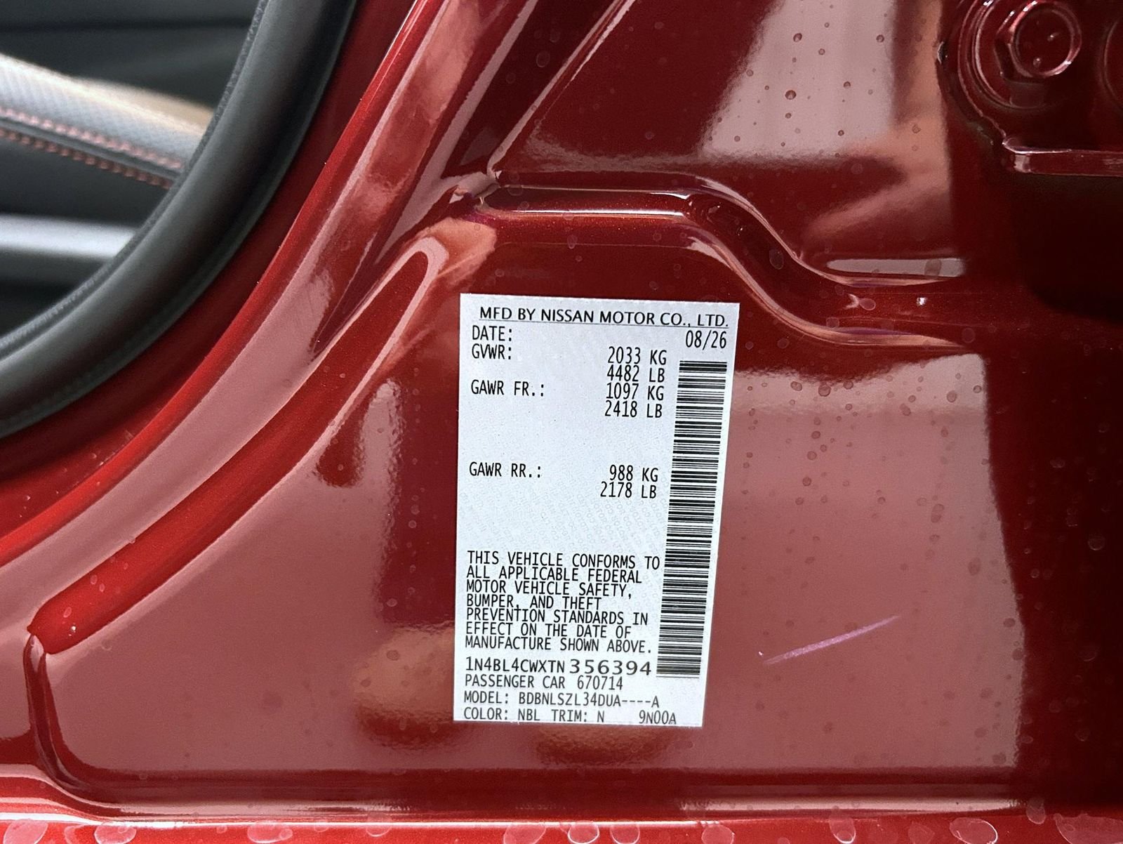 New 2026 Scarlet Ember Tintcoat Nissan 2.5 SR image 24