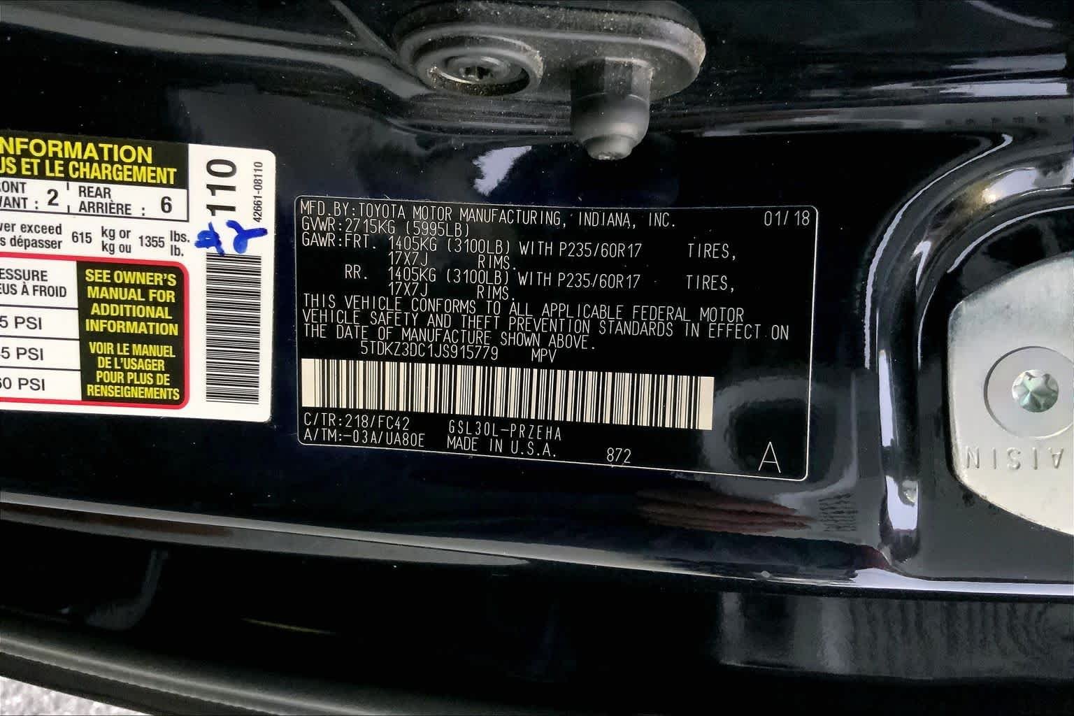 Used 2018 Midnight Black Metallic Toyota LE Auto Access Seat image 29