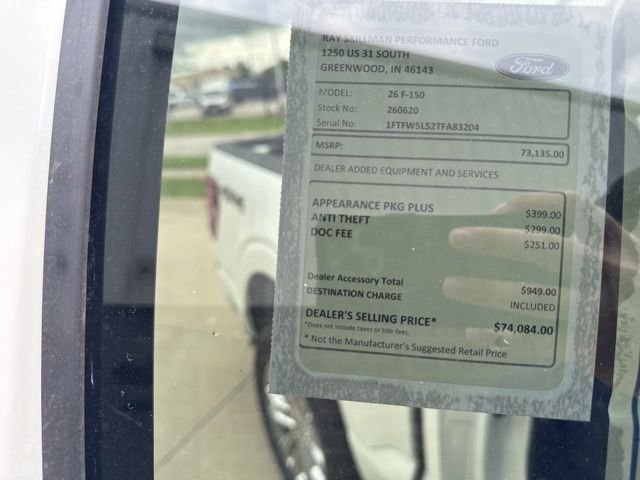 New 2026 Star White Metallic Tri-Coat Ford Lariat image 2