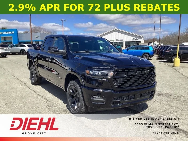 New 2026 Diamond Black Crystal Pearl-Coat Exterior Paint RAM Big Horn/Lone Star image 1