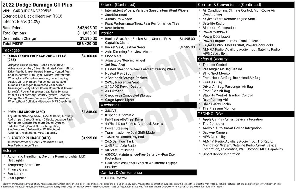Used 2022 Black Clearcoat Dodge GT Plus image 53