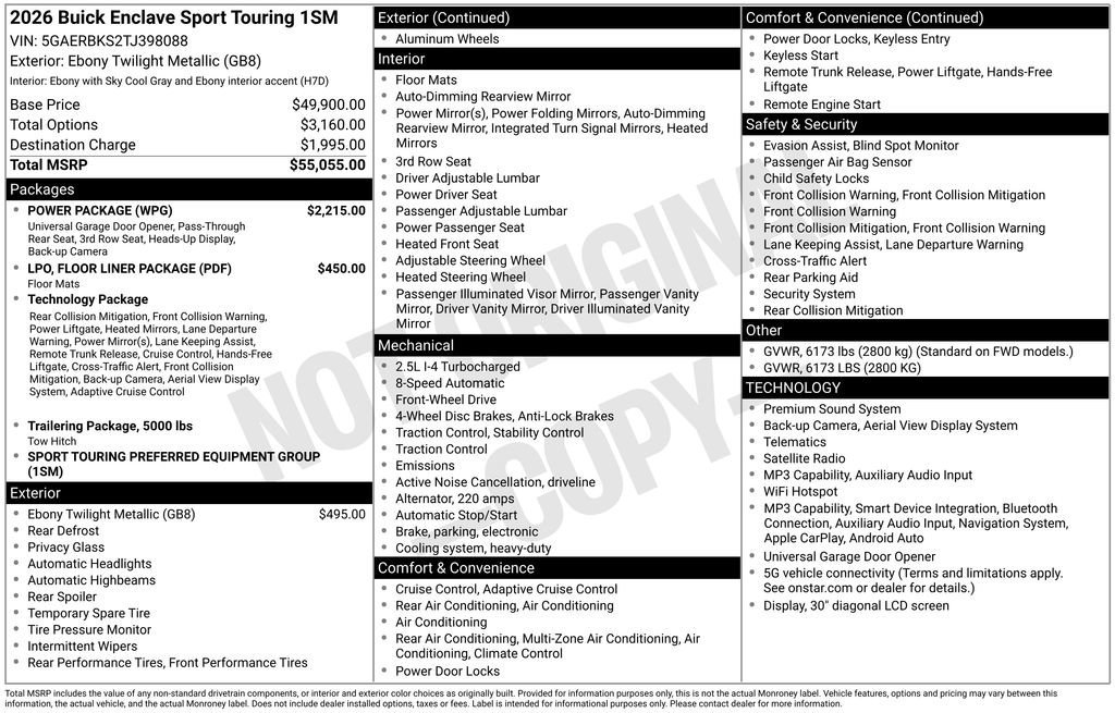 New 2026 Ebony Twilight Metallic Buick Sport Touring image 27