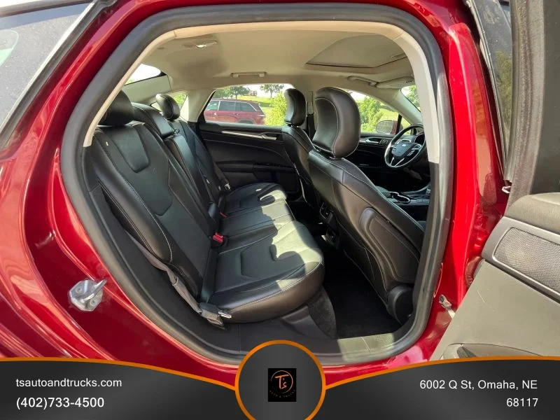 Used 2015 Red Ford Titanium Hybrid Sedan 4D image 16