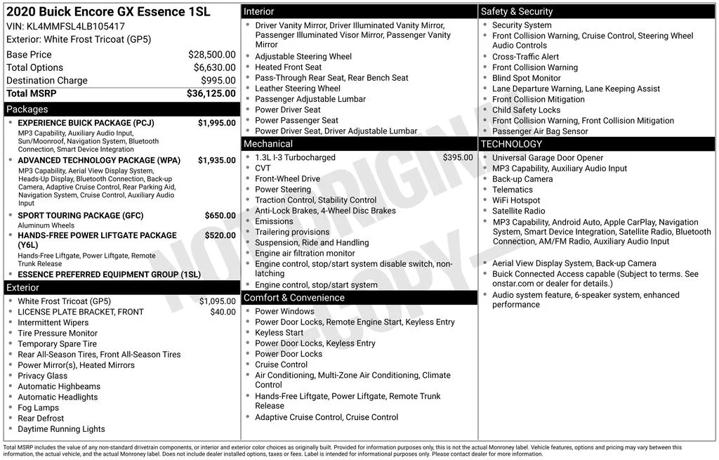Used 2020 White Buick Essence image 11