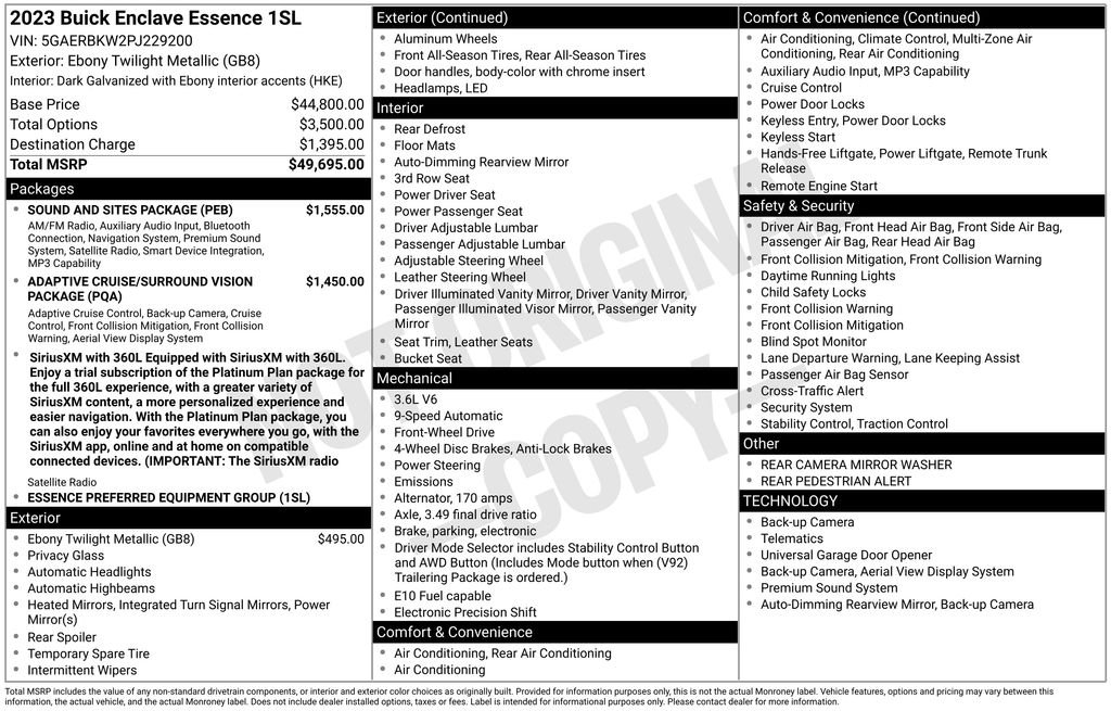 Used 2023 Black Buick Essence image 3