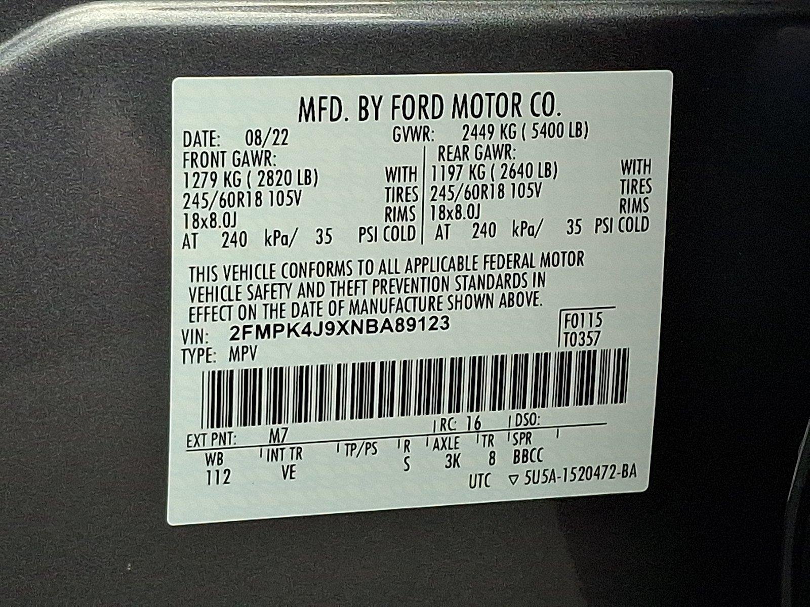 Used 2022 Carbonized Gray Metallic Ford SEL image 27