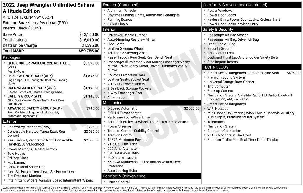 Used 2022  Jeep Unlimited Sahara Altitude image 35