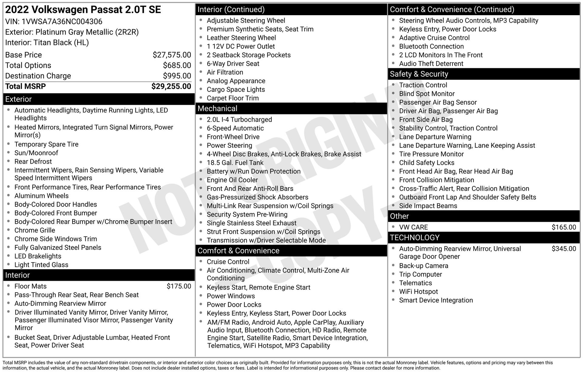 2022 Volkswagen Passat SE
