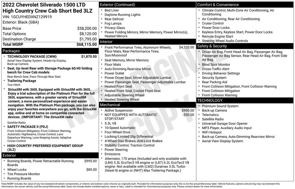 Used 2022 Black Chevrolet High Country image 6