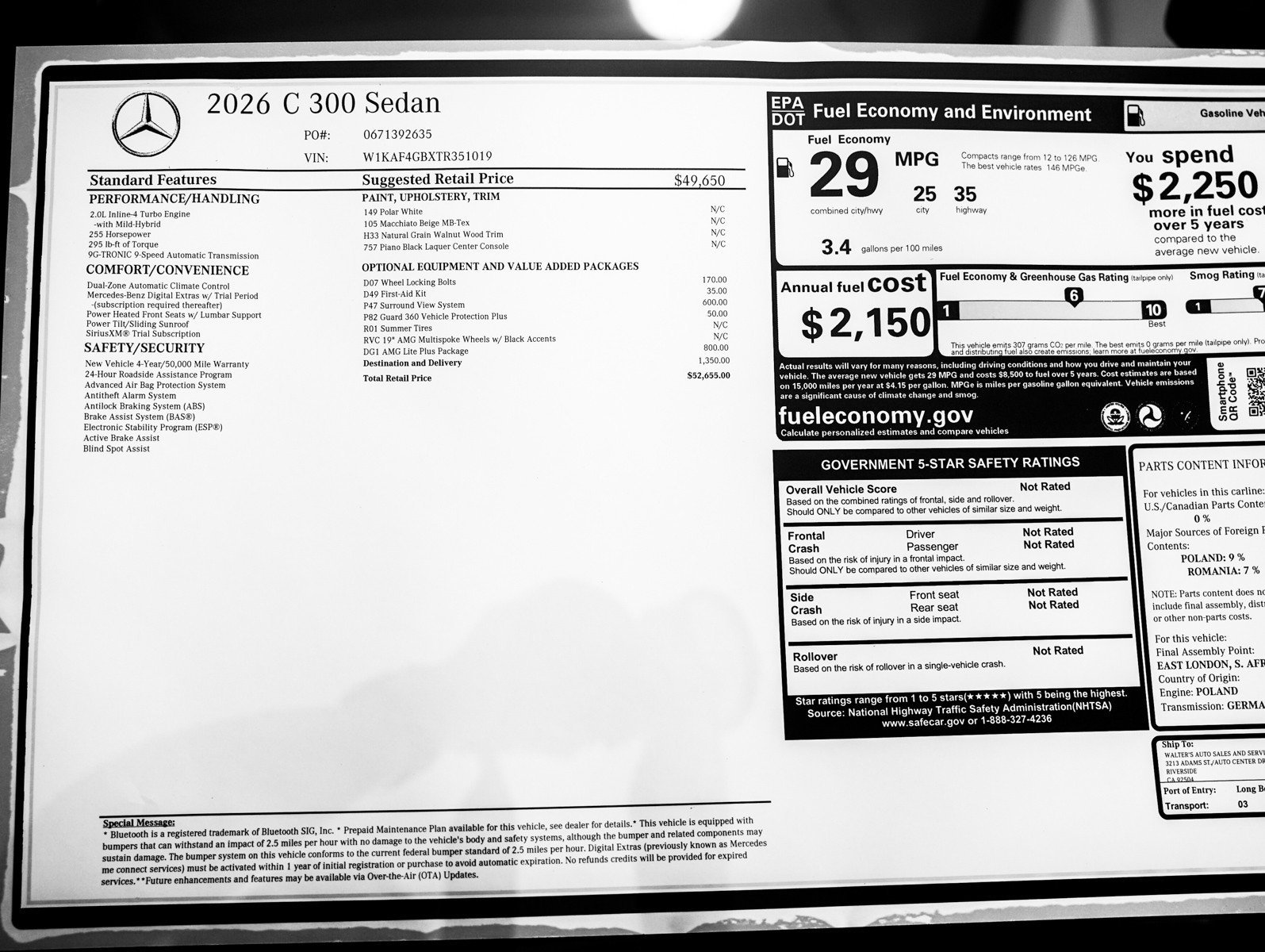 New 2026 Polar White Mercedes-Benz C 300 image 22