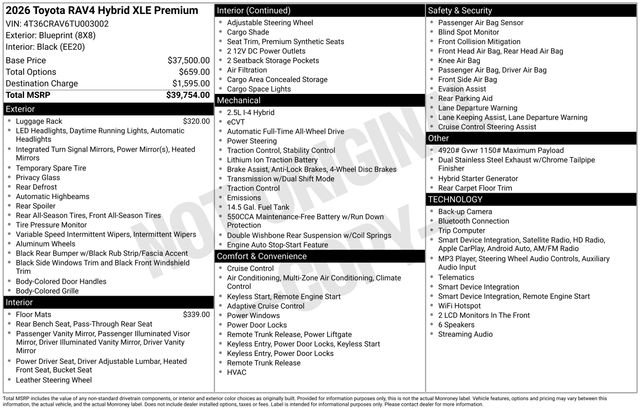 New 2026 Blueprint Toyota  XLE Premium image 32