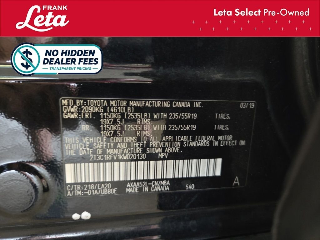 Used 2019 Midnight Black Metallic Toyota  image 28