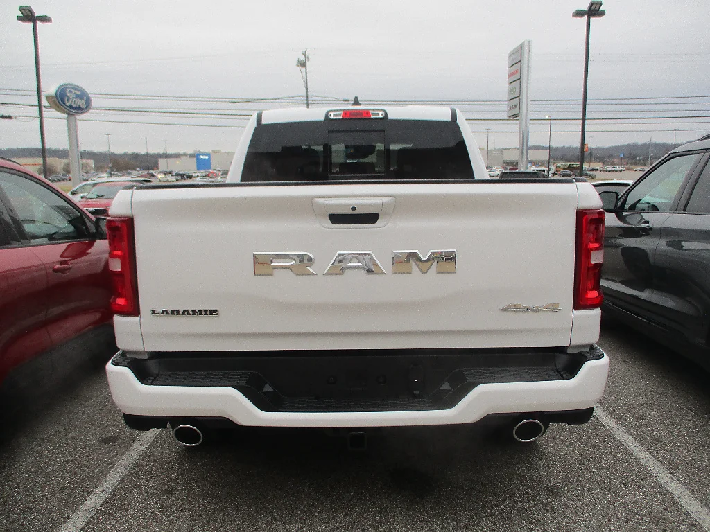 New 2026 Bright White Clear-Coat Exterior Paint RAM Laramie Crew Cab 4x4 5