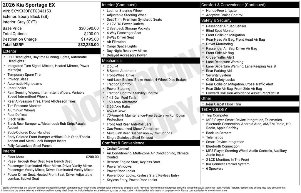 Used 2026 Black Kia EX image 26
