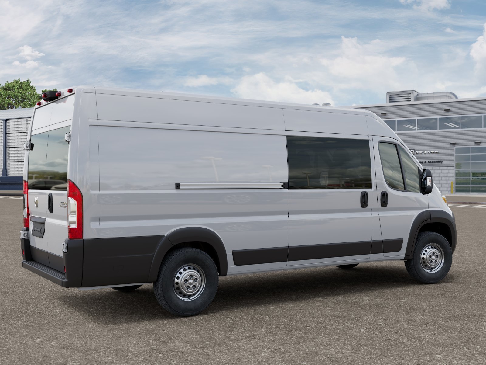 New 2026 Bright White Clear-Coat Exterior Paint RAM Cargo Van Tradesman High Roof 159