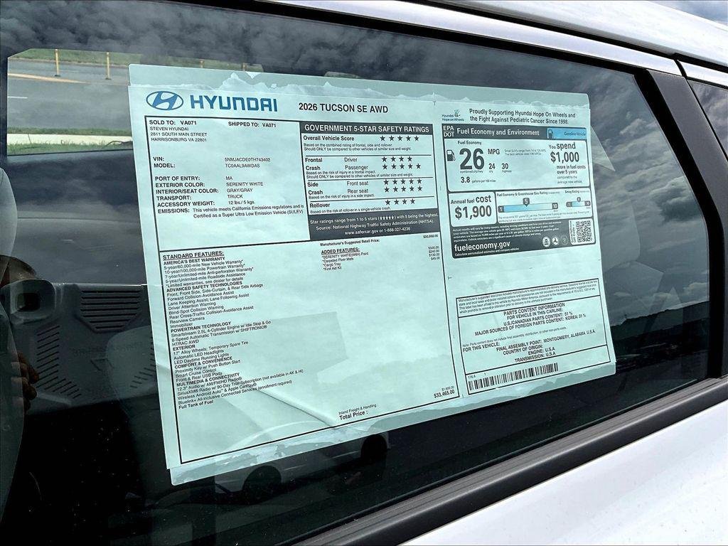 New 2026 White Hyundai SE AWD image 27