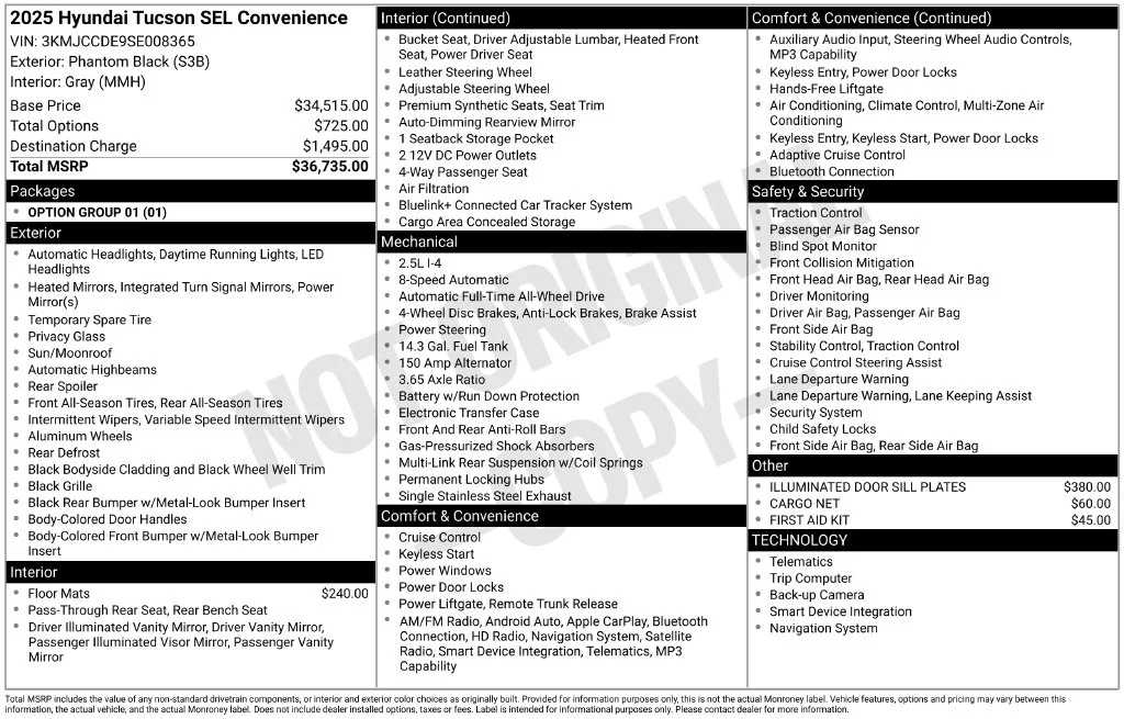 Used 2025 Black Hyundai SEL Convenience image 6