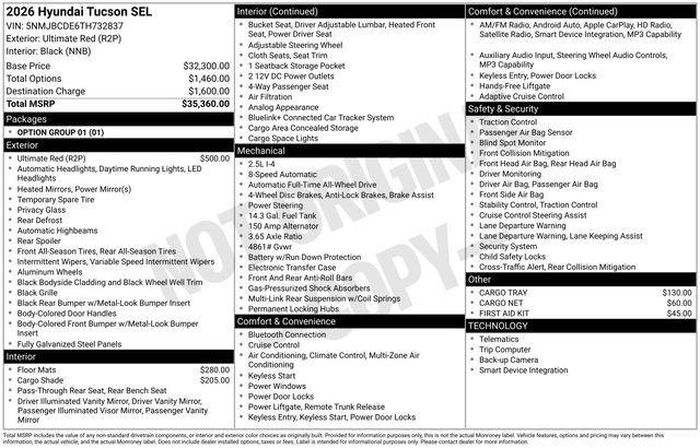 New 2026 Ultimate Red Hyundai SEL AWD image 31