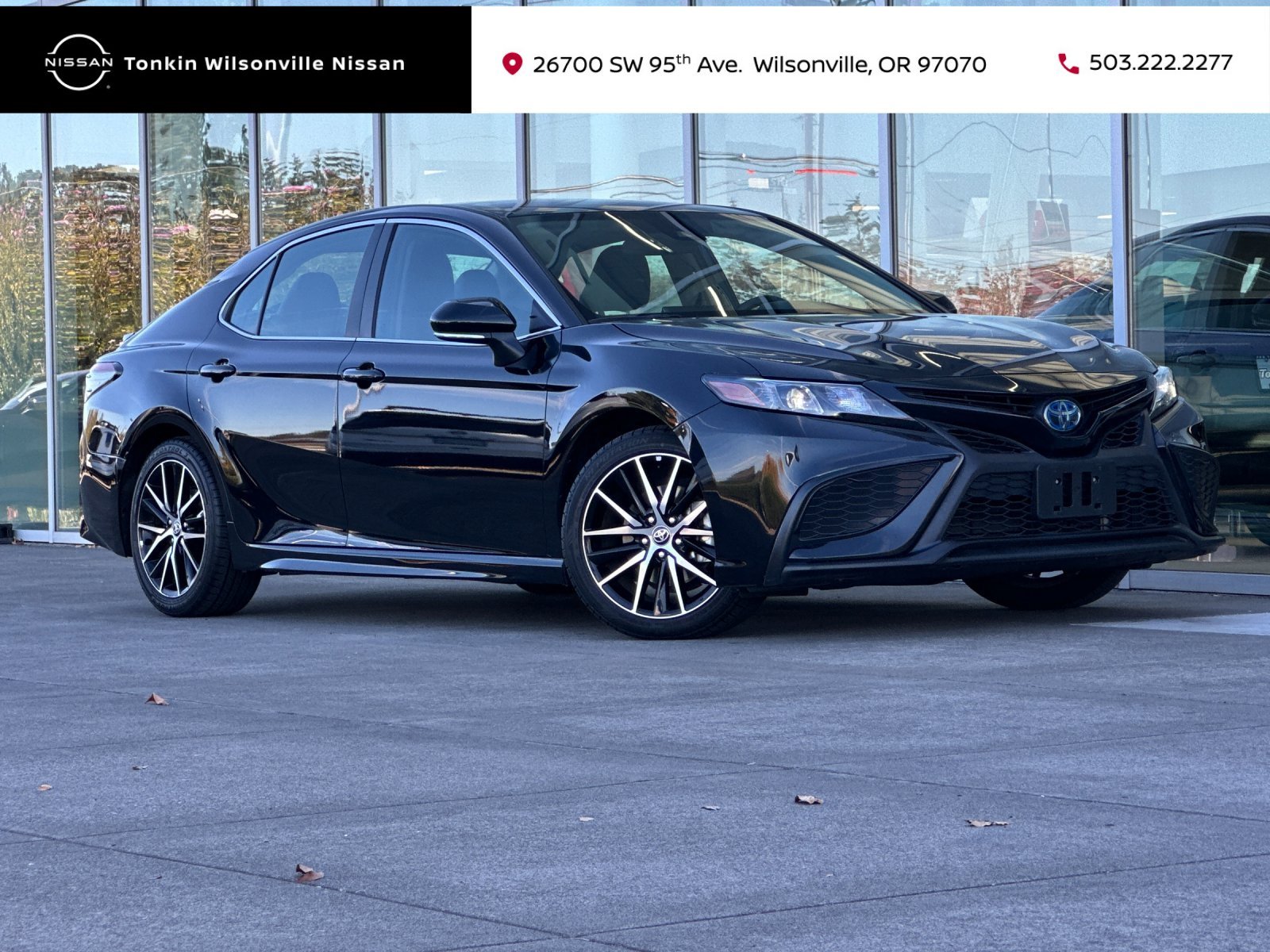 Used 2023 Midnight Black Metallic Toyota SE image 1