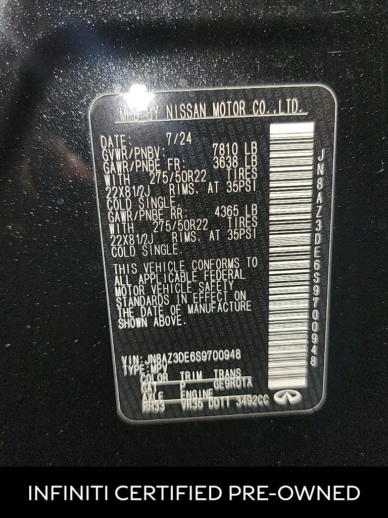 Certified Used 2025 Mineral Black INFINITI SENSORY image 11