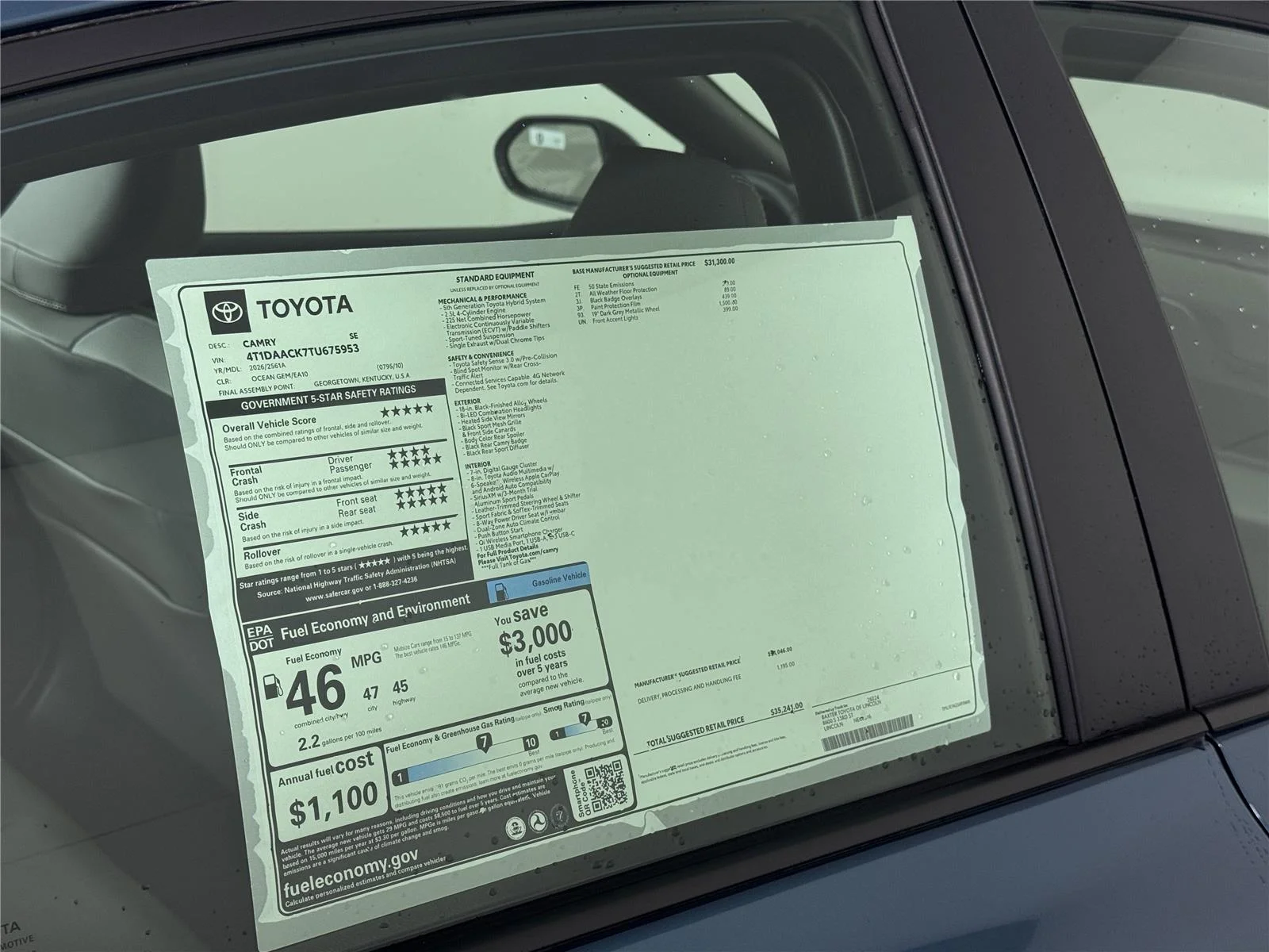 New 2026 Ocean Gem Toyota SE image 23
