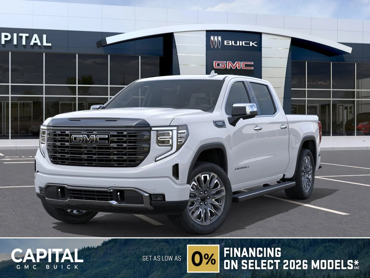 New 2026 GLACIER WHITE TRICOAT GMC Denali Ultimate image 1