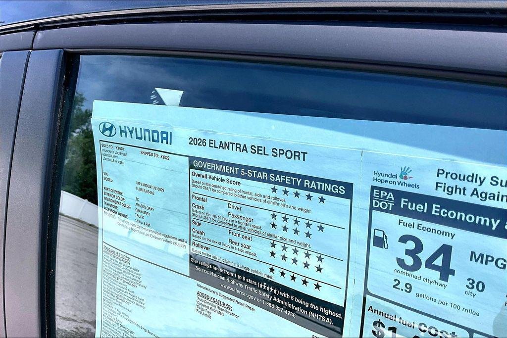 New 2026 Amazon Gray Hyundai SEL Sport image 14