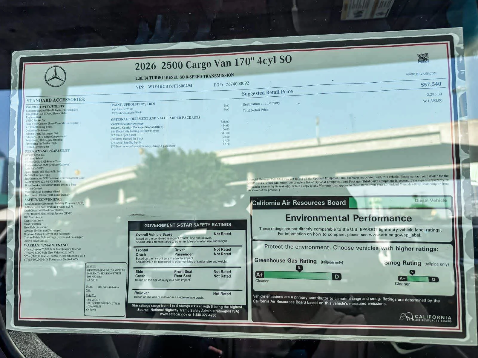 New 2026 Arctic White Mercedes-Benz Cargo 170WB High Roof RWD 2.0L I4 Diesel Turbo SO image 25