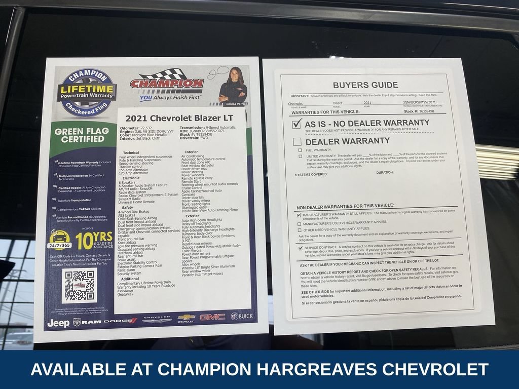 Certified Used 2021 MIDNIGHT BLUE METALLIC Chevrolet LT image 43