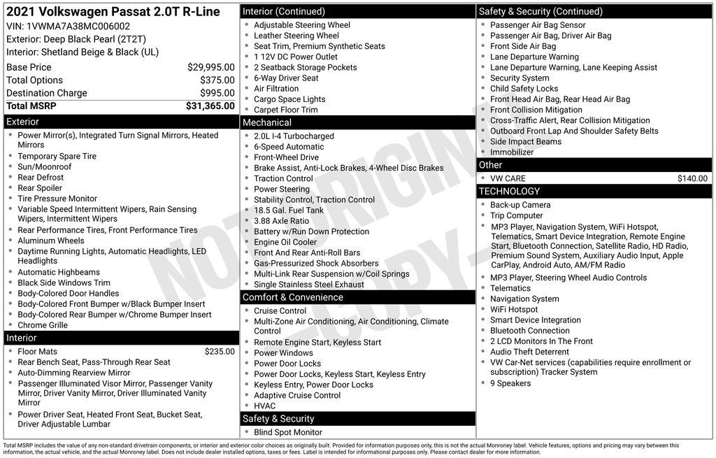 Certified Used 2021 Black Volkswagen 2.0T R-Line image 10