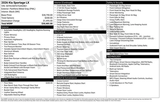 Used 2026 Gray Kia LX image 42